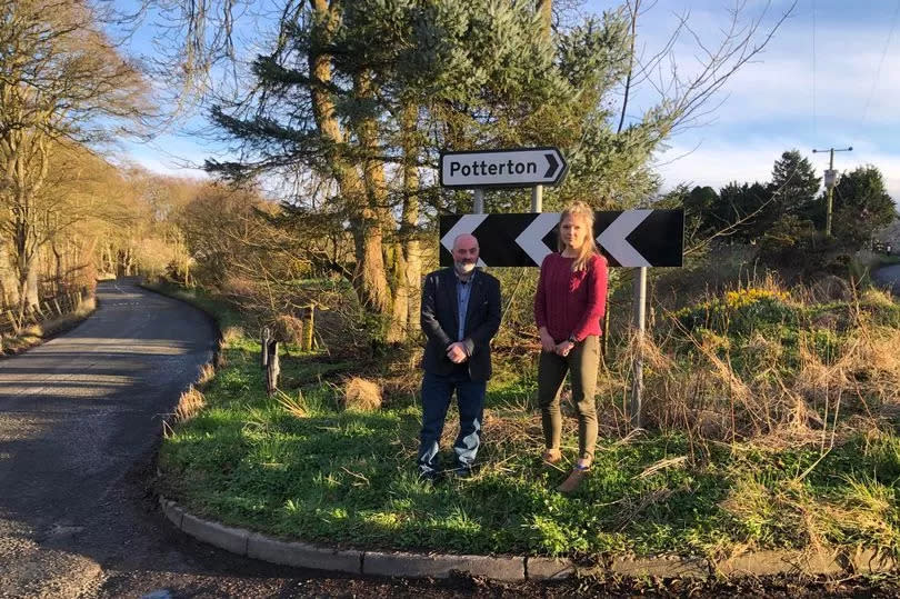 Derek Ritchie and Harriet Cross who have called for Potterton's traffic misery to end