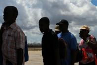 Abaco residents are evacuated from the island at the airport in the wake of Hurricane Dorian in Marsh Harbour