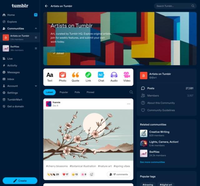 Tumblr tests 'Communities,' semi-private groups with their own moderators  and feeds