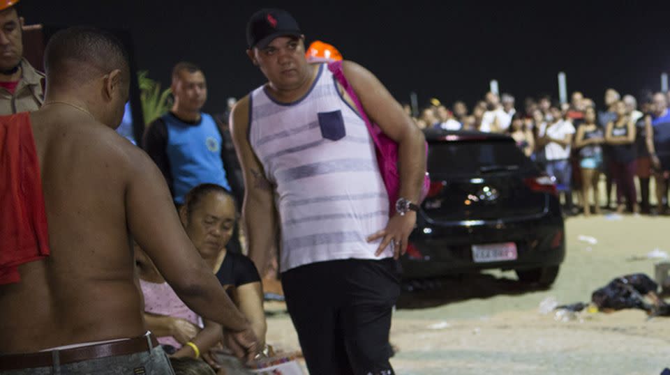 A car has driven onto the crowded seaside boardwalk along Copacabana Beach in Rio de Janeiro, and Brazilian authorities say at least 11 people have been injured. Source: AP