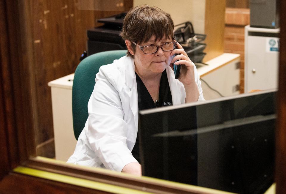 Dr. Karen Kinsell is the last physician in rural Clay County, Georgia, serving a population that is mostly older, poorer and suffering from numerous health conditions. She is now dealing with an influx of the novel coronavirus into her community and having to send those affected miles away for hospitalization. (Mickey Welsh/ Montgomery Advertiser)