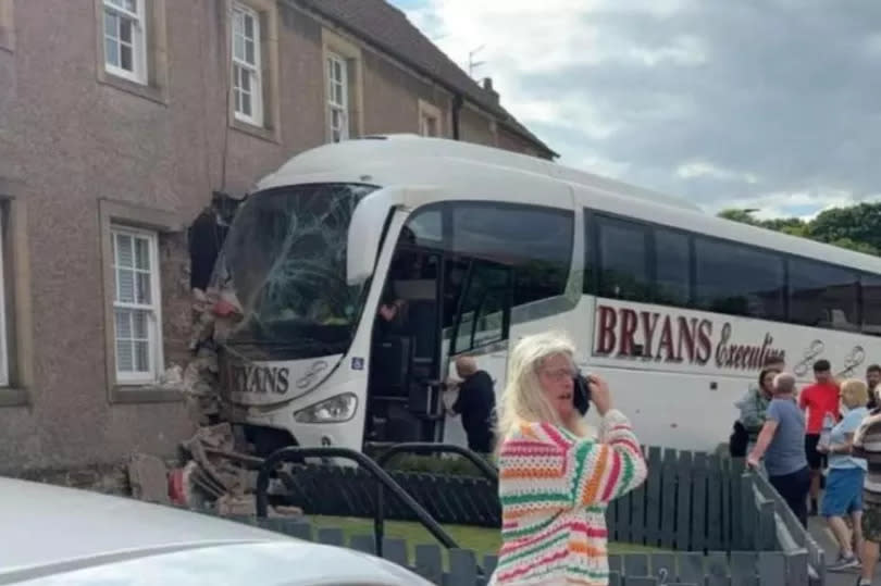 A bus crashed into a house in Airth earlier today