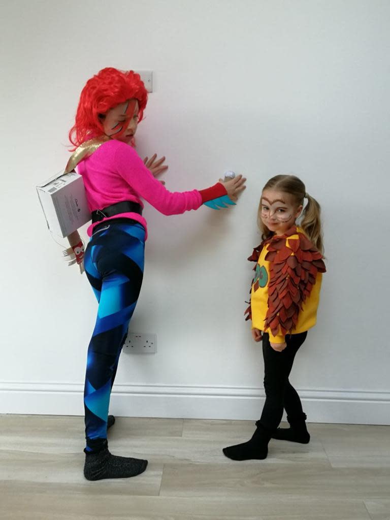 Emma's 10-year-old daughter Fifi* channels David Bowie, while four-year-old Belle* is less than impressed with being an owl for World Book Day