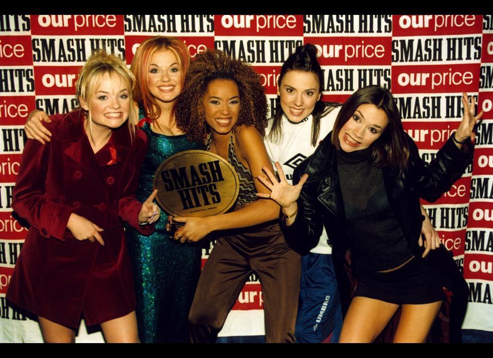 <strong>1996</strong>  The Spice Girls at the Smash Hits Poll Winners Party