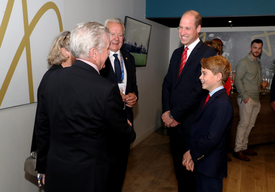 Prince William and Prince George at the Rugby World Cup