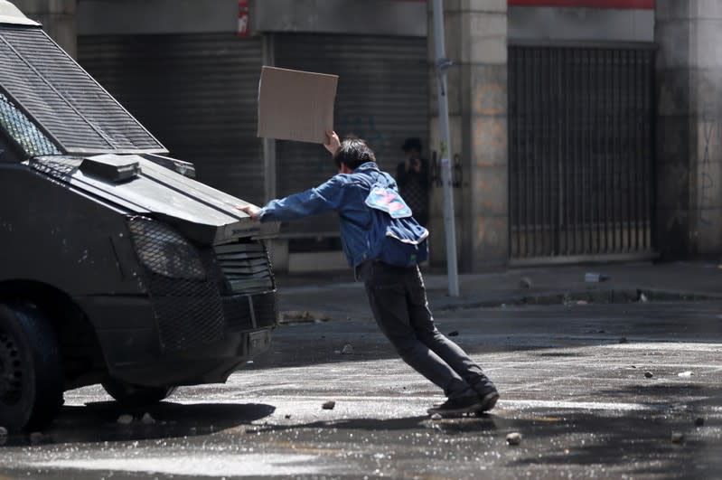 Protest against Chile's state economic model in Santiago