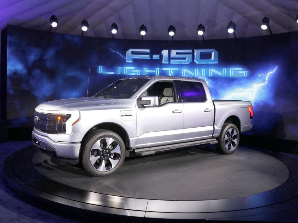  Ford’s new F-150 Lightning pickup truck.