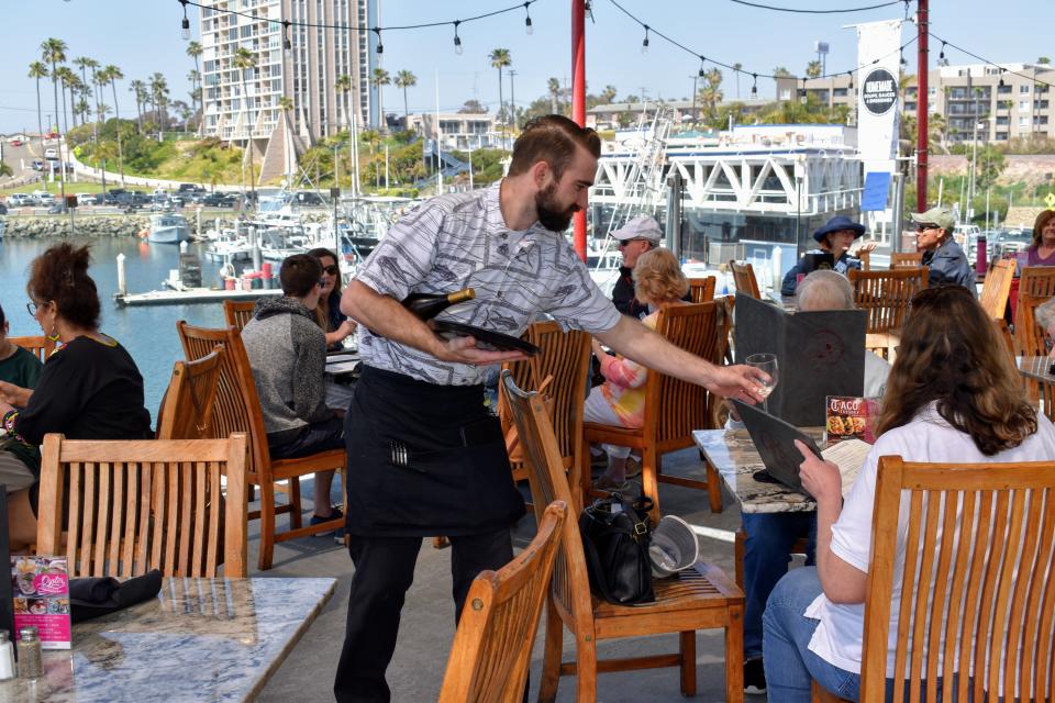 The Front Patio of the Lighthouse Oyster Bar & Grill offers one of the best views in Oceanside.