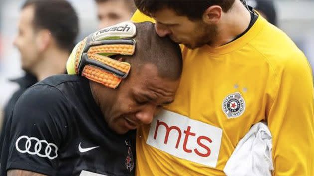 Luiz was left in tears after being racially abused. Pic: Getty