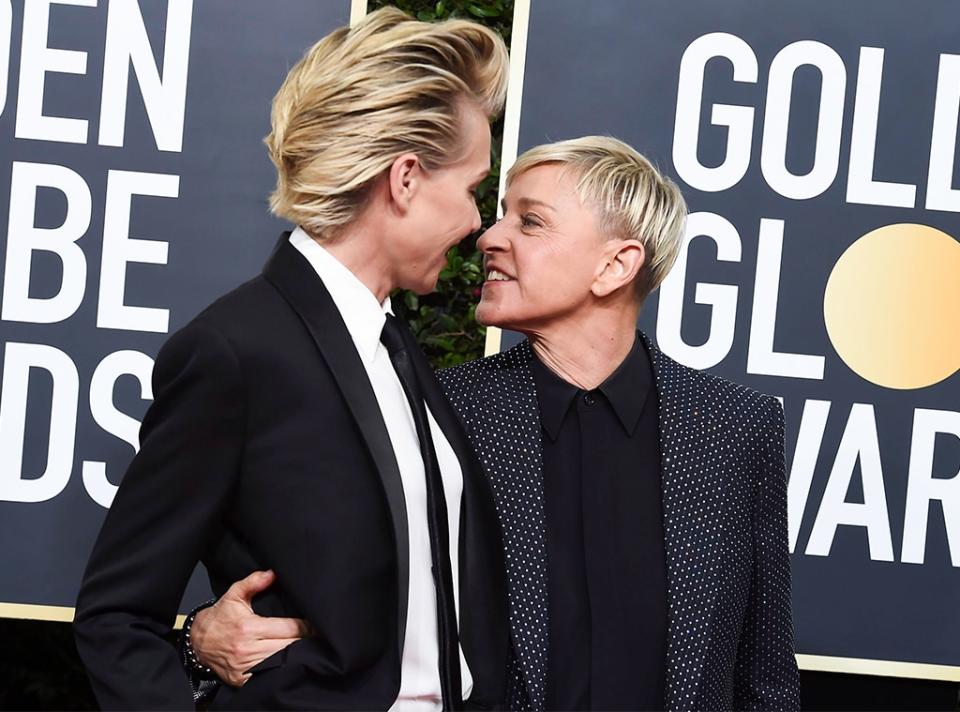 Ellen DeGeneres, Portia de Rossi, 2020 Golden Globe Awards