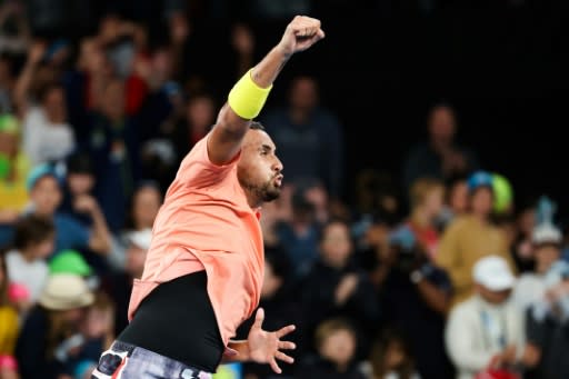 Australia's Nick Kyrgios beat Gilles Simon of France