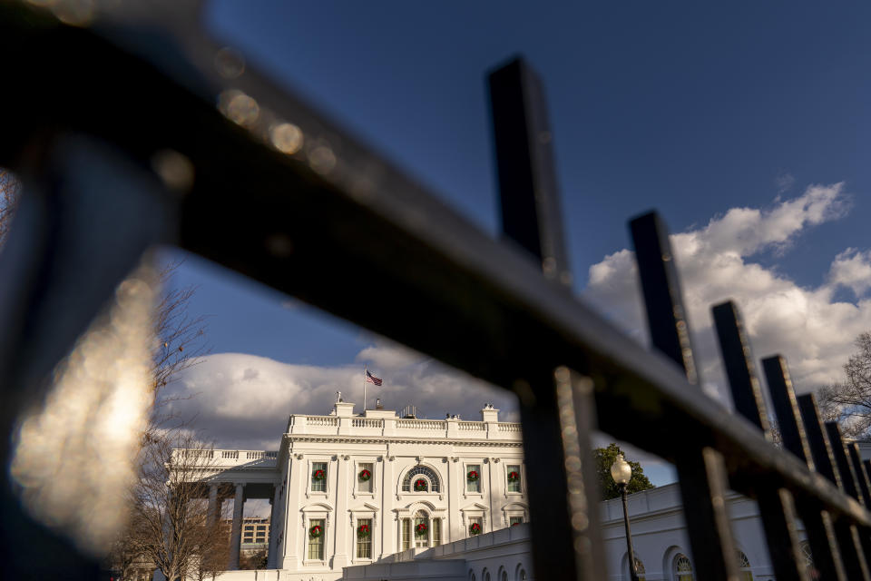 A view of the White House, Tuesday, Dec. 22, 2020, in Washington. (AP Photo/Andrew Harnik)