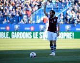 Apr 30, 2016; Montreal, Quebec, CAN; Colorado Rapids forward Shkelzen Gashi (11) prepares for free kick during the second half against the Montreal Impact at Stade Saputo. Mandatory Credit: Eric Bolte-USA TODAY Sports