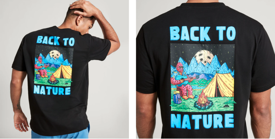 Mulga Back To Nature Print Men's S/S Tee $49.98. Photo: Kathmandu 