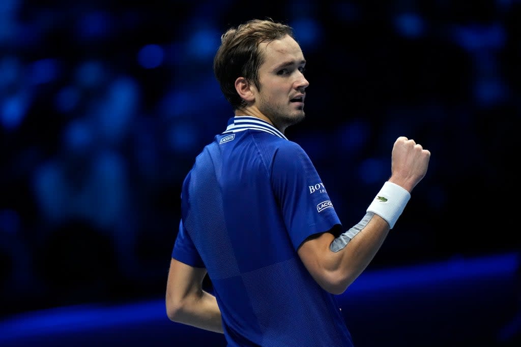 Daniil Medvedev clenches his fist during his victory over Casper Ruud (Luca Bruno/AP) (AP)