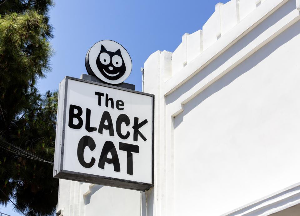 The Black Cat Tavern sign.