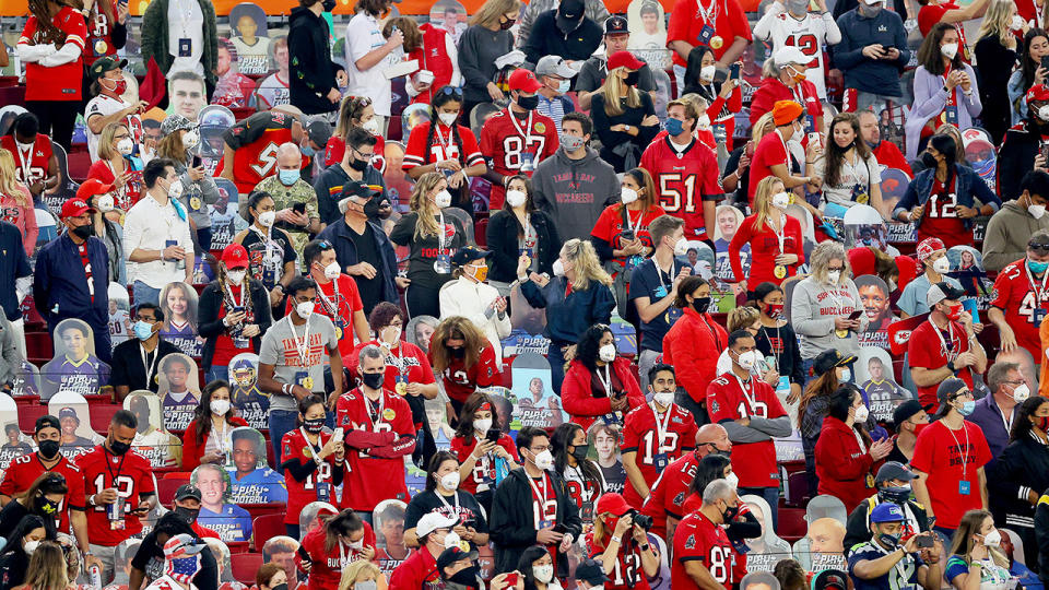 NFL fans, pictured here at Super Bowl LV between the Tampa Bay Buccaneers and Kansas City Chiefs.