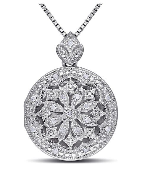 Concerto .10 CT Diamond and Sterling Silver Locket Necklace. Image via The Bay.