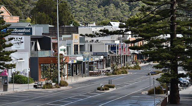 Popular tourist town of Lorne was temporarily deserted. Source: AAP