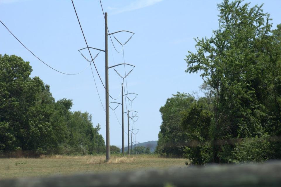 The high voltage power lines that interested Augusta Solar in the project.