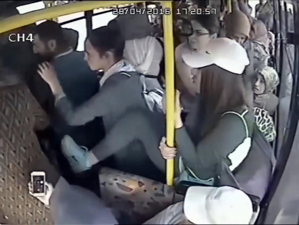 Flasher' On Bus Gets Beating From Angry Women.