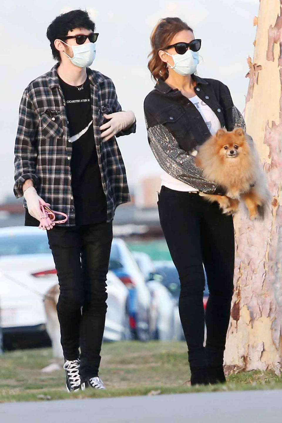 <p>Kate Beckinsale and boyfriend Goody Grace go out and about in Los Angeles with her dog on Friday.</p>