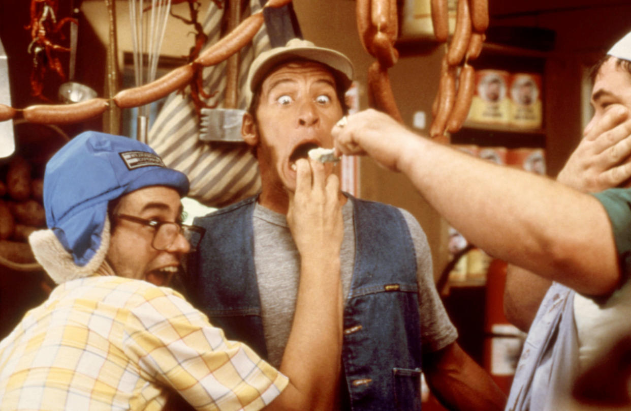 from l to r: Daniel Butler, Varney and Gailard Sartain in Ernest Goes to Camp. (Photo: ©Buena Vista Pictures/Courtesy Everett Collection)