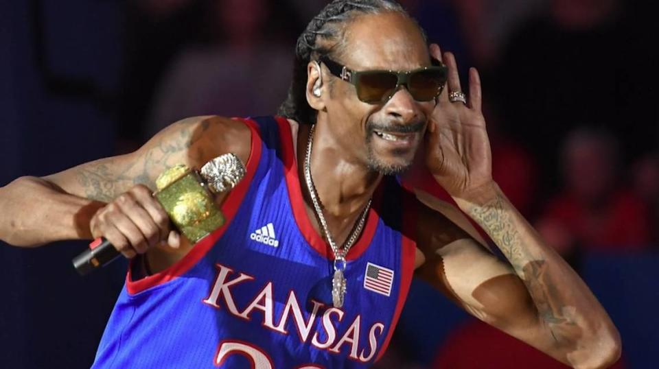 Rapper Snoop Dog performs at Late Night in the Phog at Allen Fieldhouse on Oct. 4., 2019.