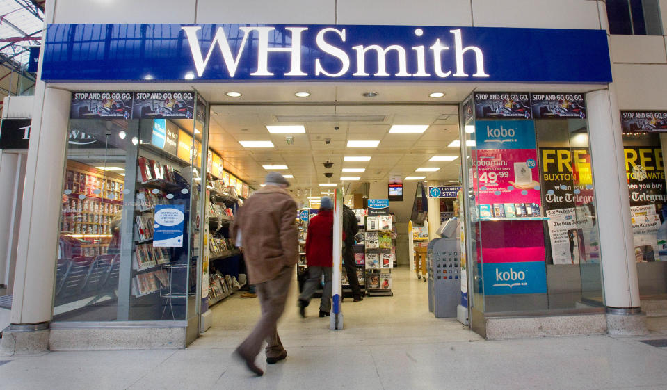 Embargoed to 0001 Wednesday May 29 File photo dated 23/1/2013 of a branch of WH Smith in London. WHSmith has once again been voted the UK's worst high street shop in an annual survey.