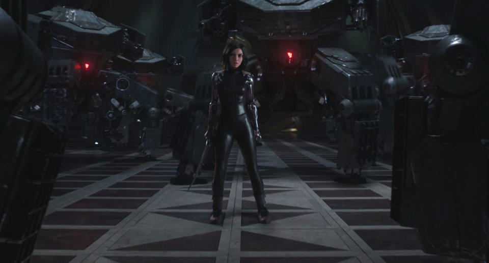 Rosa Salazar gets ready to kick ass in this still from <i>Alita: Battle Angel</i> (20th Century Fox)