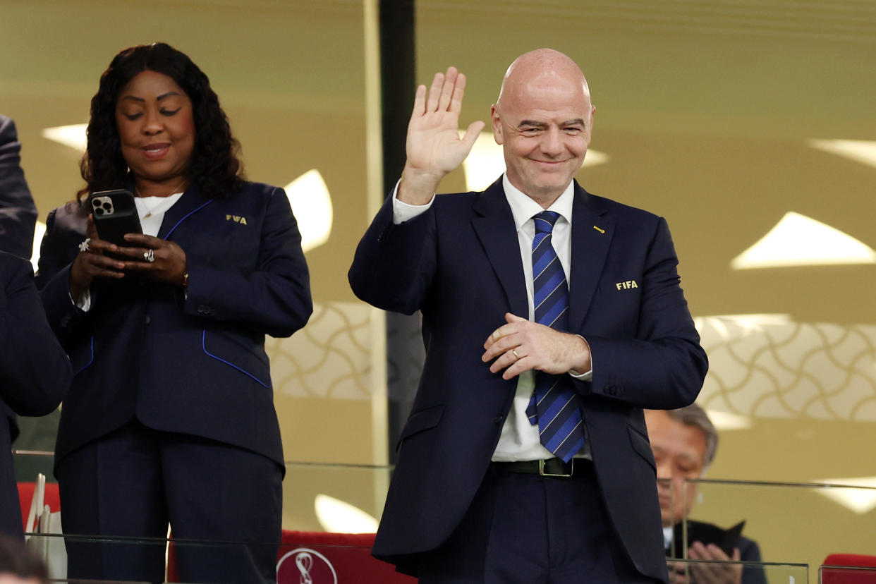 Gianni Infantino felicitó a la Selección Argentina por su pase a la final de Qatar 2022 (Foto de: Francois Nel/Getty Images)