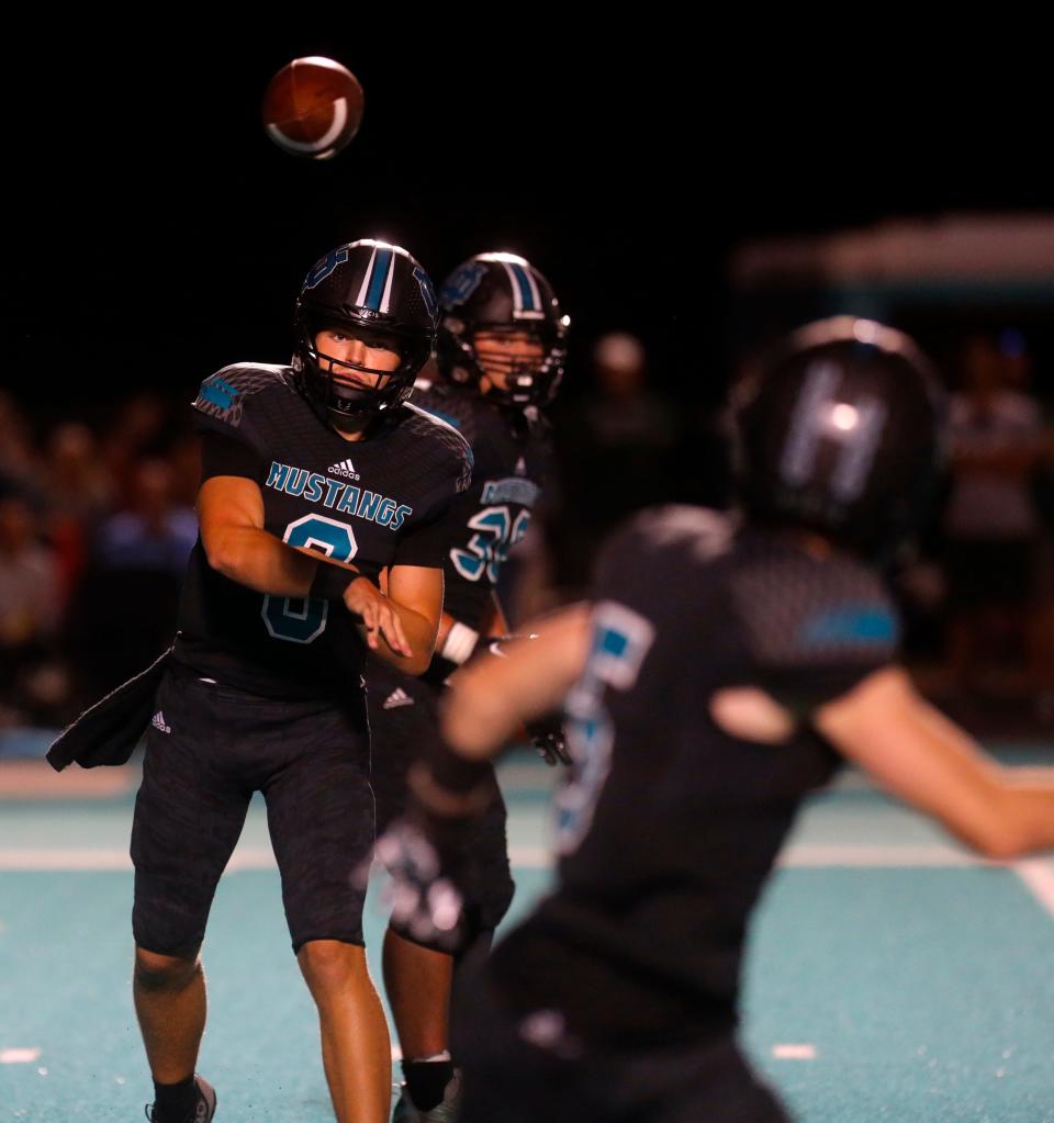 North Oldham’s Jace Bullock throws the ball in a September game against South Oldham.
