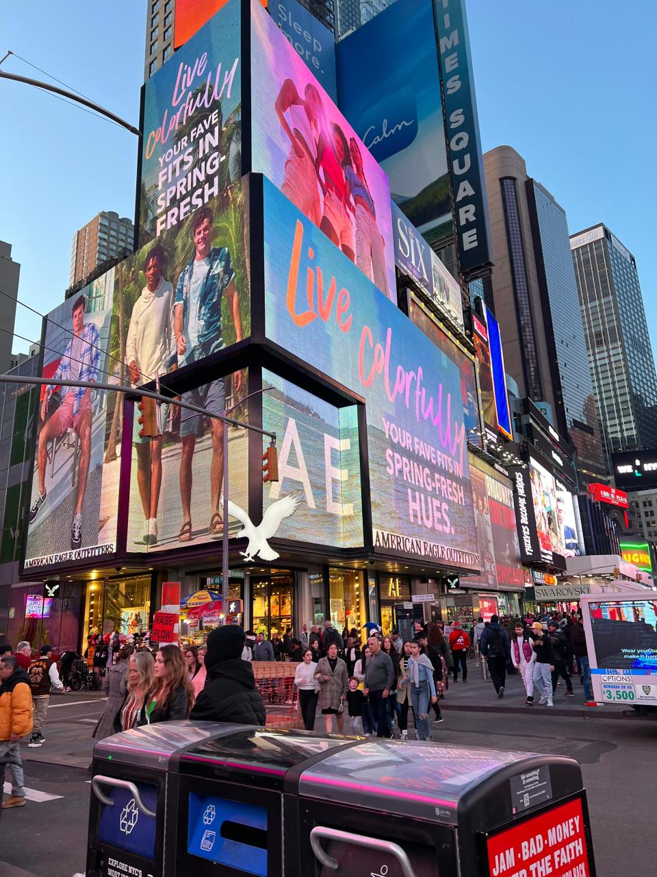 The American Eagle store at Times Square in New York City disappointing photos