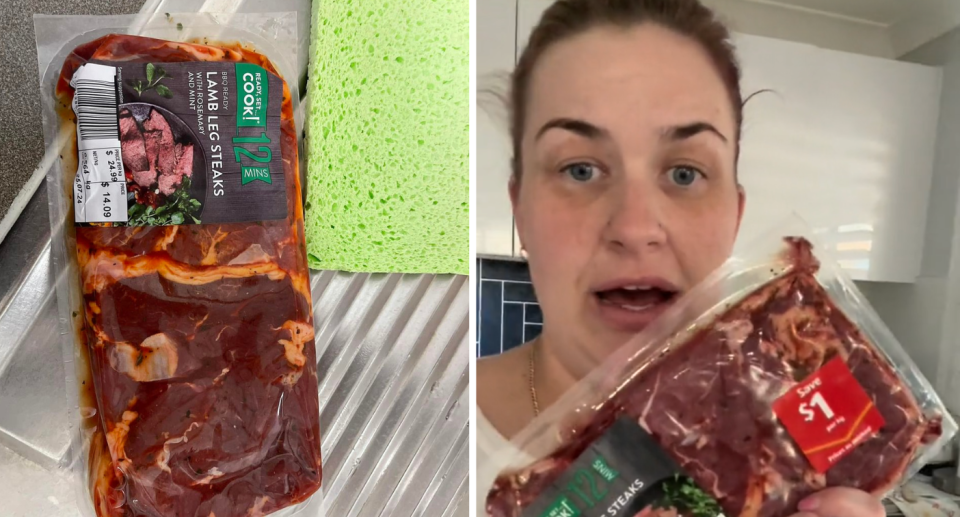 The lamb leg steaks got the thumbs up from plenty of Aldi shoppers. Credit: Facebook/TikTok/jessicastudders 
