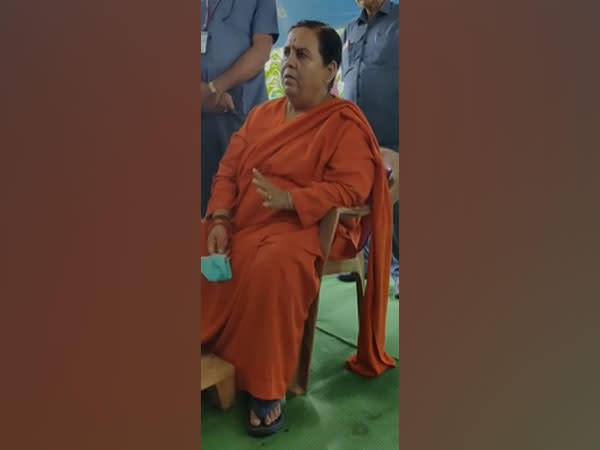 A visual from the viral video where BJP leader Uma Bharti is heard giving controversial statements.