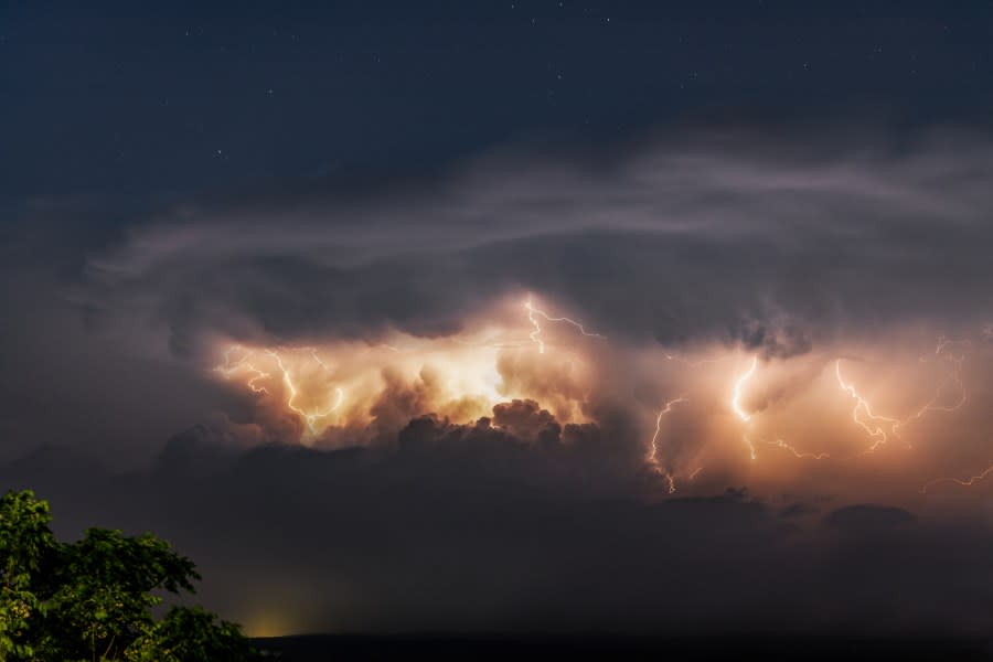 Lightning seen from La Grange, Texas, on April 9, 2024. (Courtesy Sean Wallace)