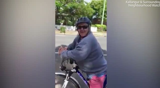 A woman has caught a cyclist making lewd comments as she exercised. Photo: Facebook