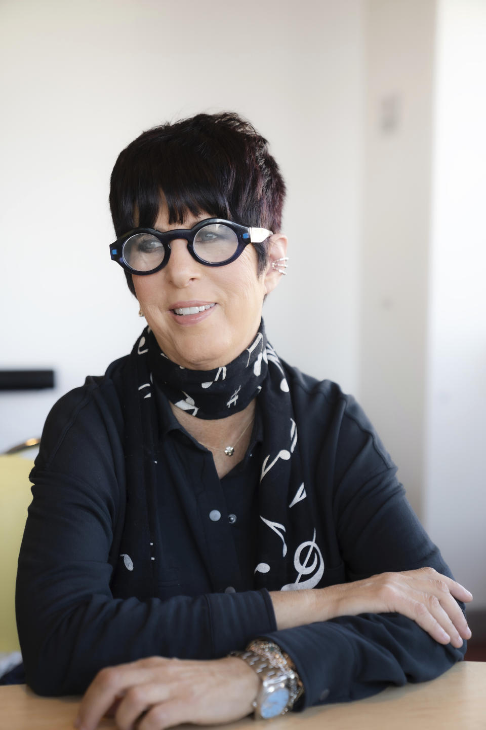 Songwriter Diane Warren poses in her studio at the Realsongs Diane Warren Music Company in Los Angeles, Tuesday, Nov. 15, 2022. Warren will receive an honorary Oscar at the annual Governors Awards. She’s the first songwriter to ever get the award. (AP Photo/Damian Dovarganes)