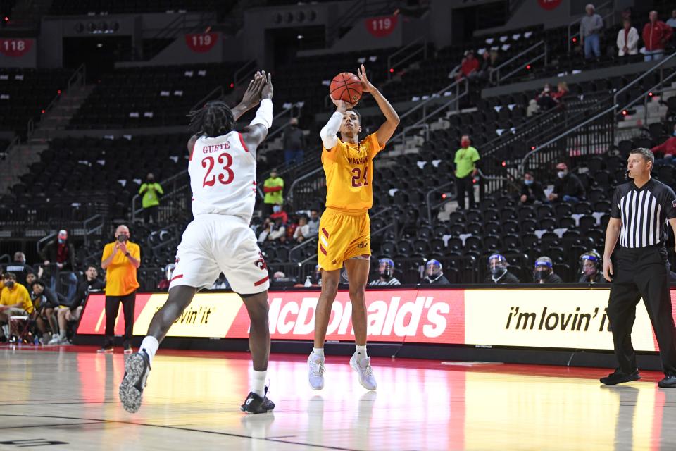 Russell Harrison led ULM with 17 points in Thursday's 72-66 win at Louisiana-Lafayette.