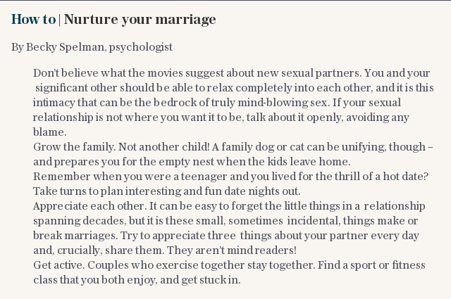 How to | Nurture your marriage