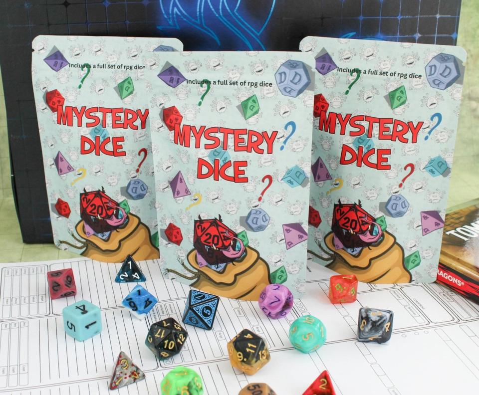 <p><a href="https://mysterydicegoblin.com/collections/best-selling-dnd-products/products/mystery-dnd-dice-over-100-unique-sets" rel="nofollow noopener" target="_blank" data-ylk="slk:Shop Now;elm:context_link;itc:0;sec:content-canvas" class="link ">Shop Now</a></p><p>Mystery Dice Goblin Full Set</p><p>mysterydicegoblin.com</p><p>$9.00</p><span class="copyright">Mystery Dice Goblin</span>