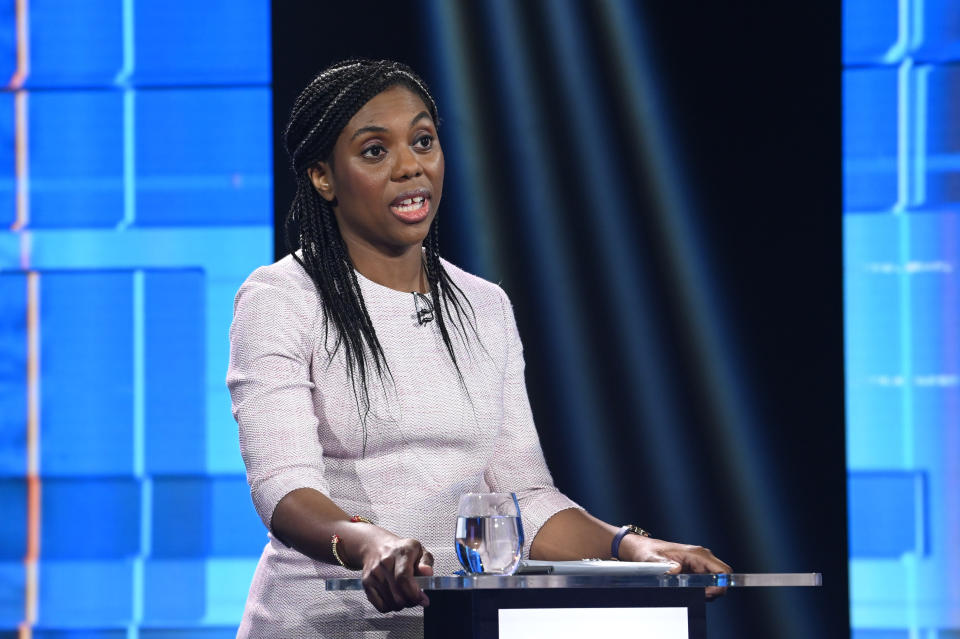 MANDATORY CREDIT REQUIRED: Jonathan Hordle/ITV Handout photo issued by ITV of Kemi Badenoch taking part in Britain's Next Prime Minister: The ITV Debate, a head-to-head debate between Conservative party leadership candidates. Picture date: Sunday July 17, 2022.