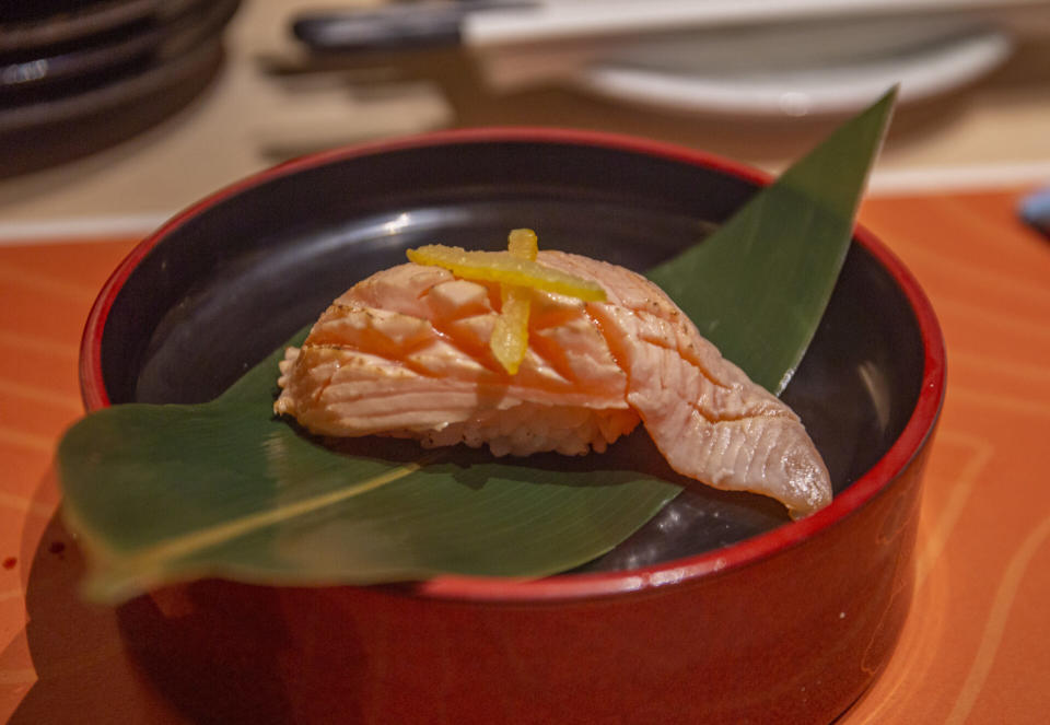 Ichiban Boshi Salmon Feast - Diamond Cut Aburi Salmon Sushi