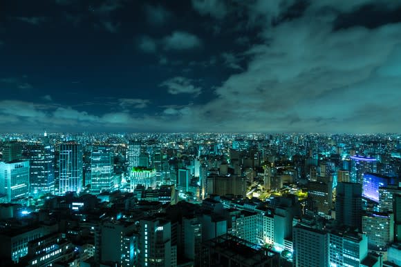 Sao Paulo skyline at night.