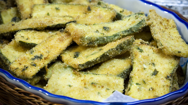 Beer battered zucchini