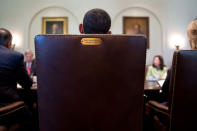 <b>July 26, 2012:</b> "A view from behind the President's chair during a Cabinet meeting in the Cabinet Room." (Official White House Photo by Pete Souza)