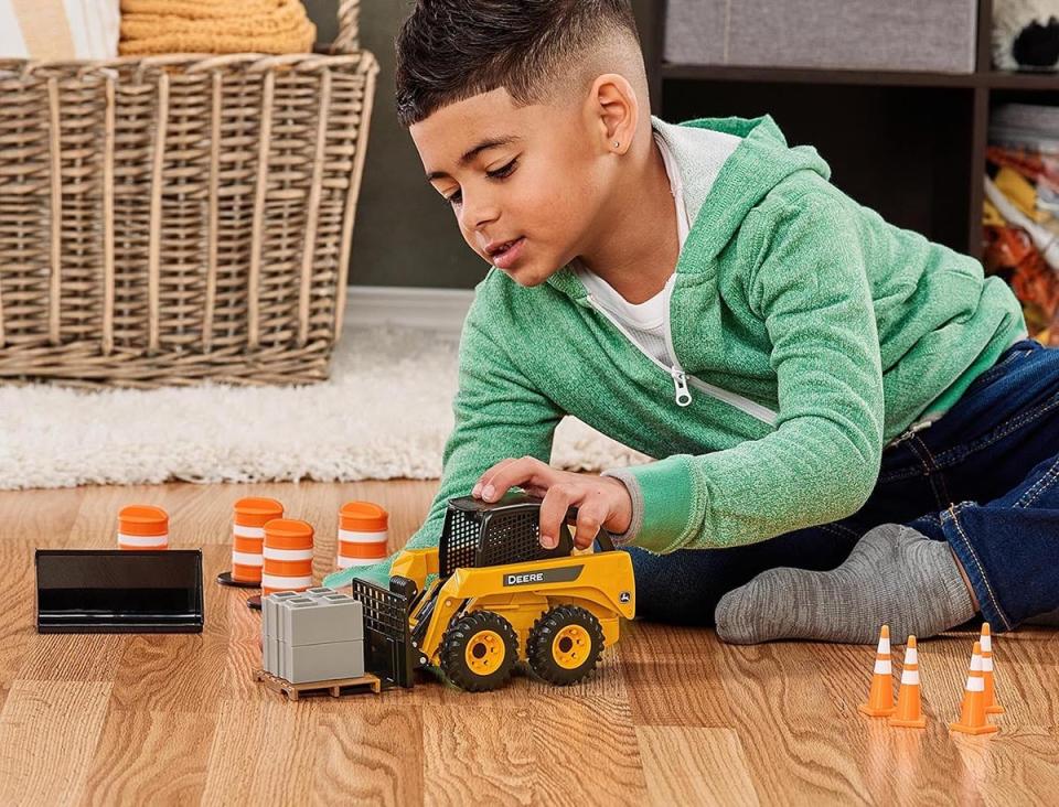 Kids Gift Guide Option Tomy Big Farm John Deere Skid Steer Set