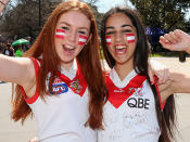 <p>Swans fans outside the MCG.</p>