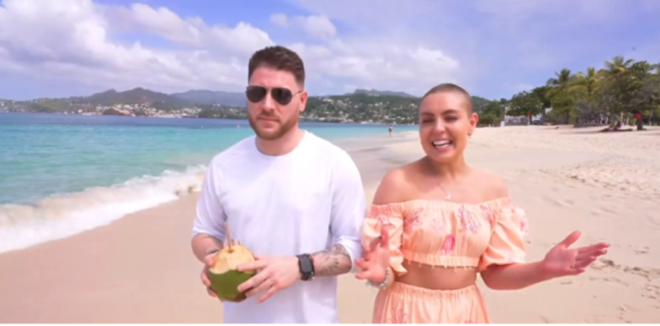 Dowden and her husband Jones in Grenada (Lorraine ITV)