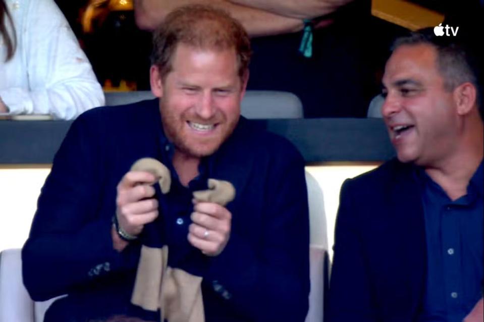 Prince Harry gets invested in the Inter Miami game (Apple TV)